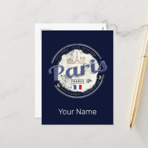 Paris Capital France Eiffel Tower Vintage Souvenir Holiday Postcard