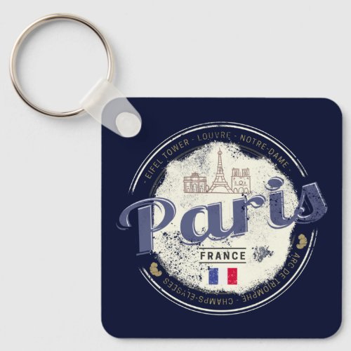 Paris Capital France Eiffel Tower Vintage Souvenir Keychain