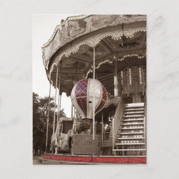 Paris Carousel Postcard by ChristyWyoming at Zazzle