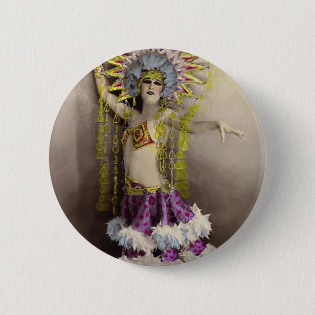 Paris Casino Costumed Dancer Pinback Button (Front)