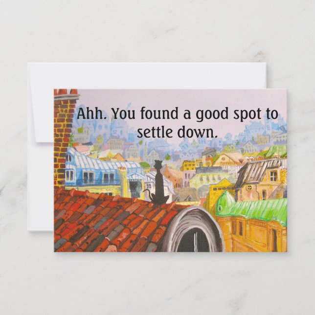 PARIS CAT NEW HOUSE by Slipperywindow Card (Front)