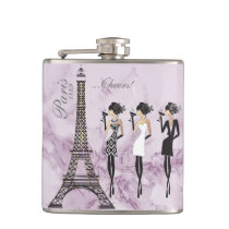 Paris Celebration Flask on Purple Marble Paris Celebration Flask on Purple Marble