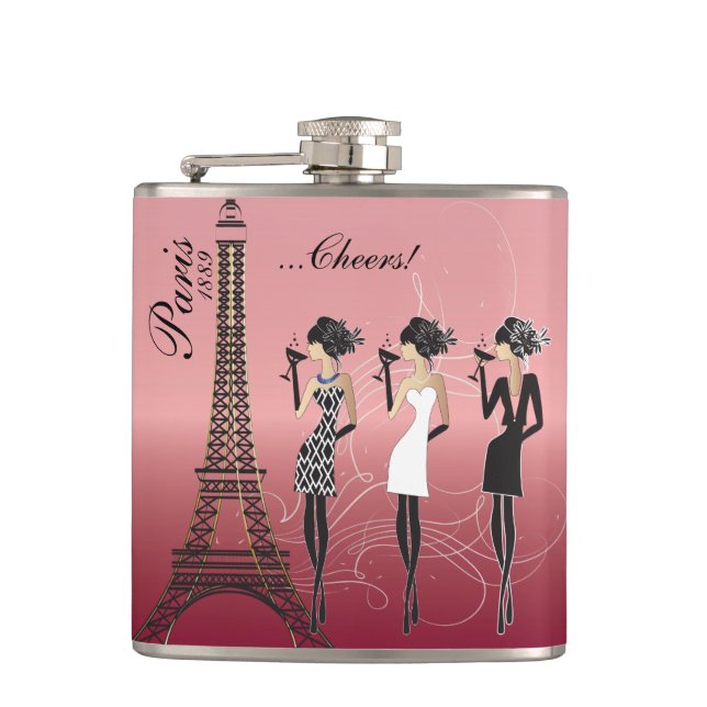 Paris Celebration - Rose Gold Flask (Front)