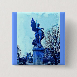 Paris Cemetary Angel Pinback Button