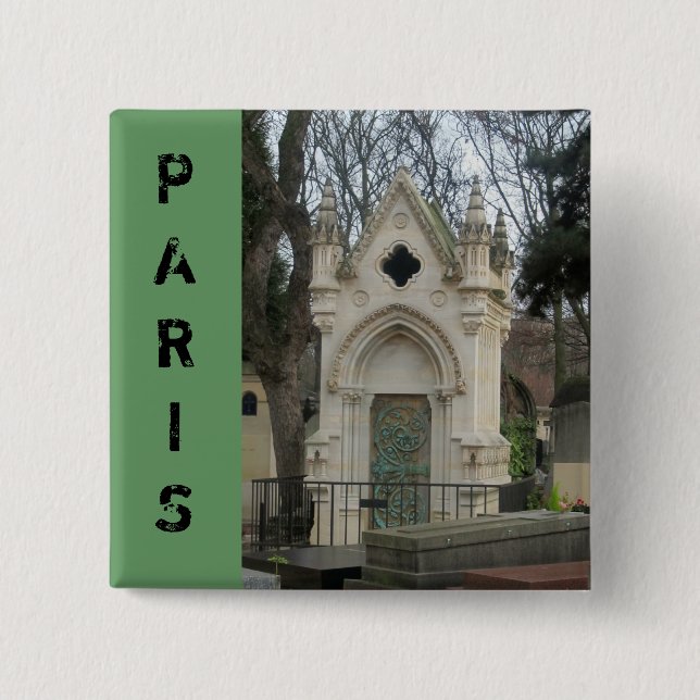 Paris Cemetary Pinback Button (Front)