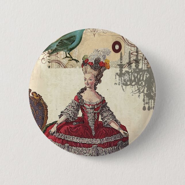 Paris Chandelier french queen  Marie Antoinette Pinback Button (Front)