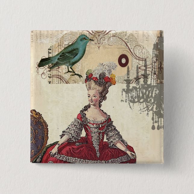 Paris Chandelier french queen  Marie Antoinette Pinback Button (Front)