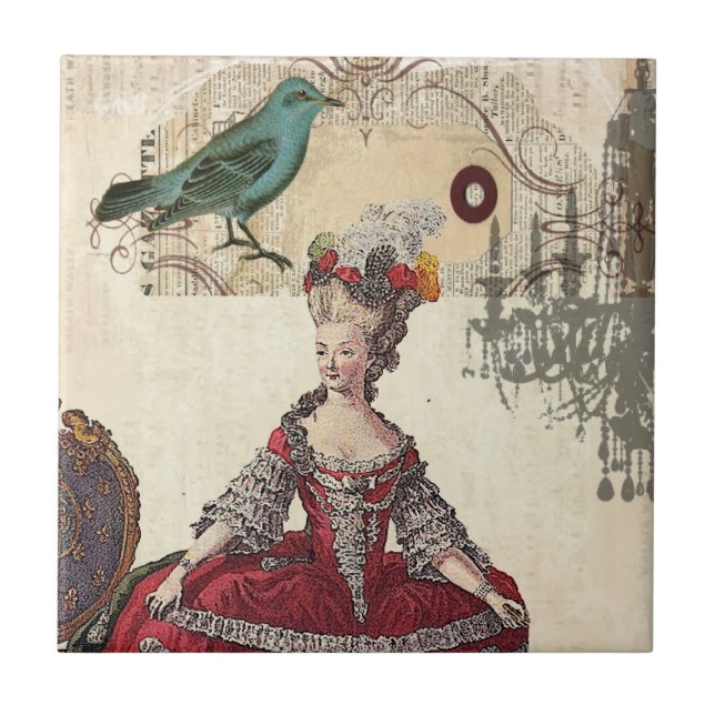 Paris Chandelier french queen  Marie Antoinette Tile (Front)