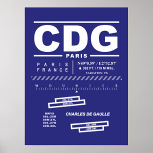 Paris Charles De Gaulle Airport CDG Poster