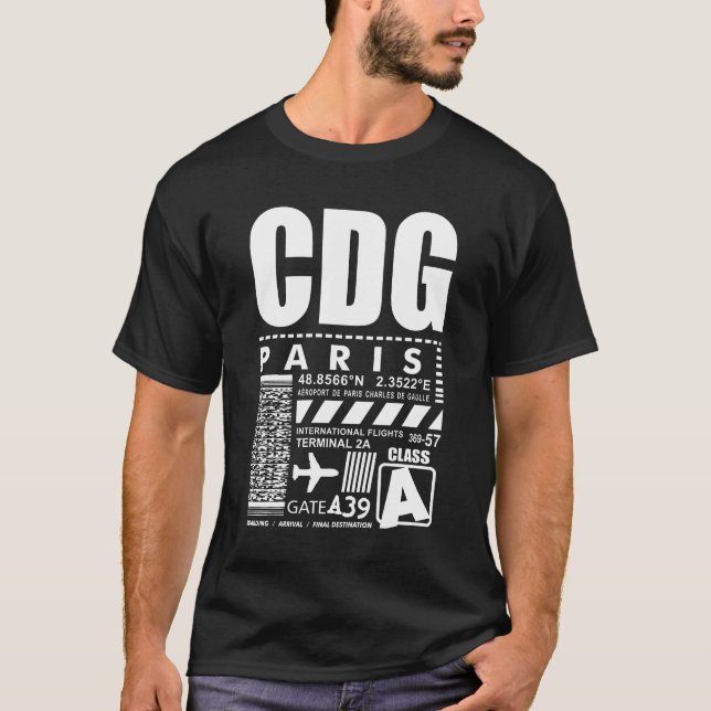 Paris Charles de Gaulle Airport CDG T-Shirt (Front)