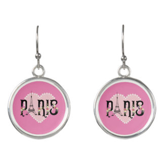 Paris Charm Pretty Pink Earrings