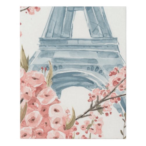 Paris Cherry Blossoms Faux Canvas Print