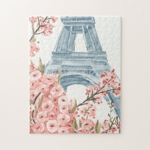 Paris Cherry Blossoms Jigsaw Puzzle