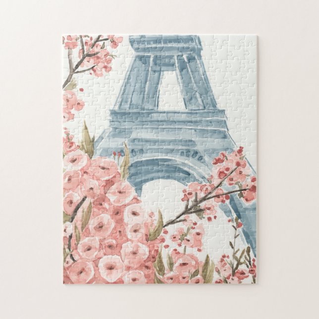 Paris Cherry Blossoms Jigsaw Puzzle (Vertical)