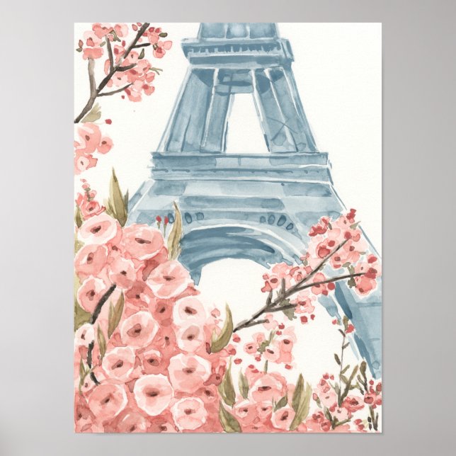 Paris Cherry Blossoms Poster (Front)