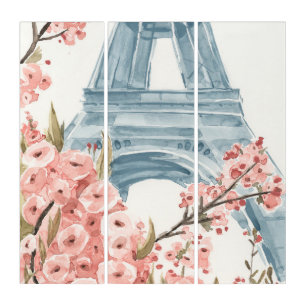 Paris Cherry Blossoms Triptych