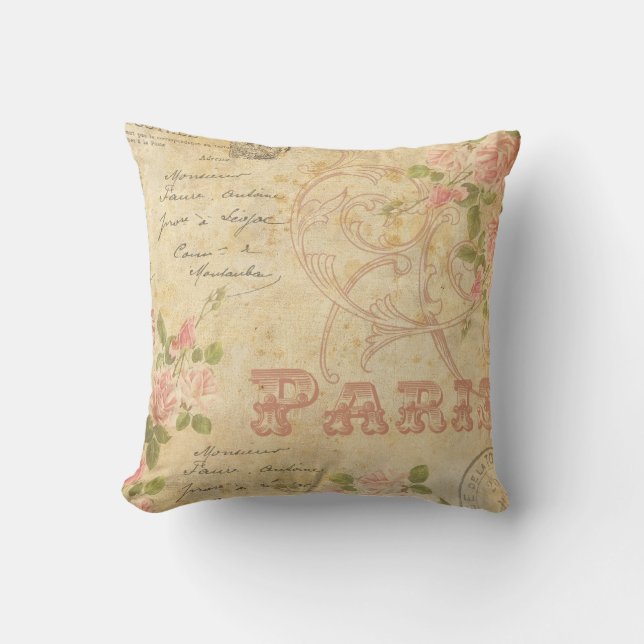 Paris Chic Throw Pillow (Front)