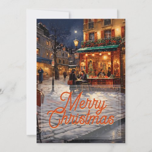 Paris Christmas Art Holiday Card