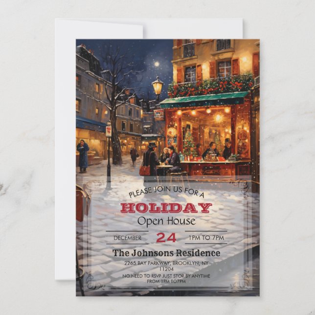 Paris Christmas Art Invitation (Front)