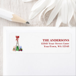Paris Christmas Eiffel Tower France Return Label