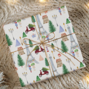 Paris Christmas in the City of Lights Holiday Wrapping Paper