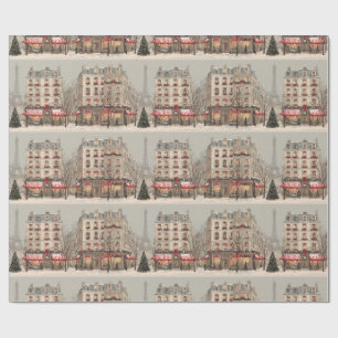Paris Christmas Wrapping Paper