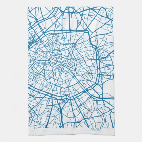 Paris City Map Kitchen Towel