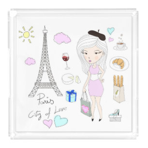Paris City of Love Acrylic Tray