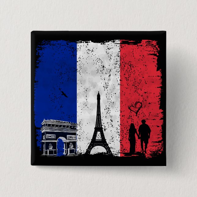 Paris city of love button (Front)