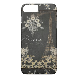 Paris City of Love Eiffel Tower Chalkboard Floral iPhone 8 Plus/7 Plus Case
