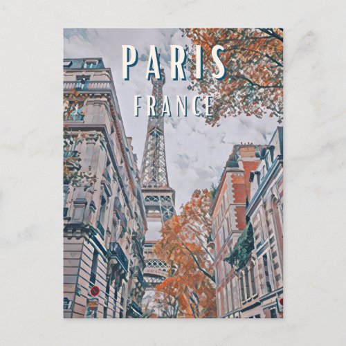Paris city of love postcard