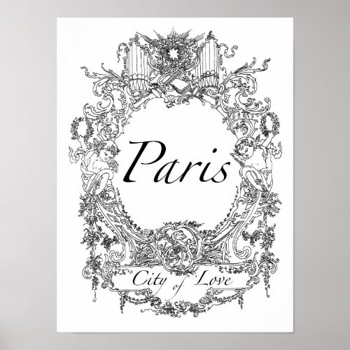 Paris  City of Love Poster Art Illustration