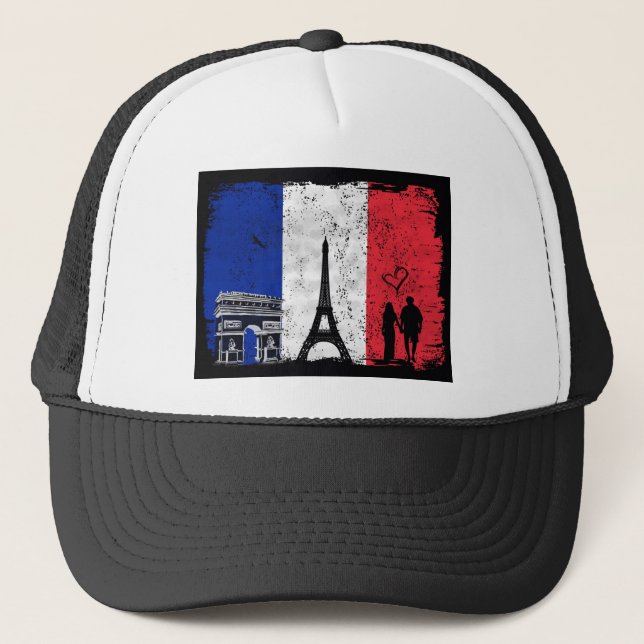 Paris city of love trucker hat (Front)