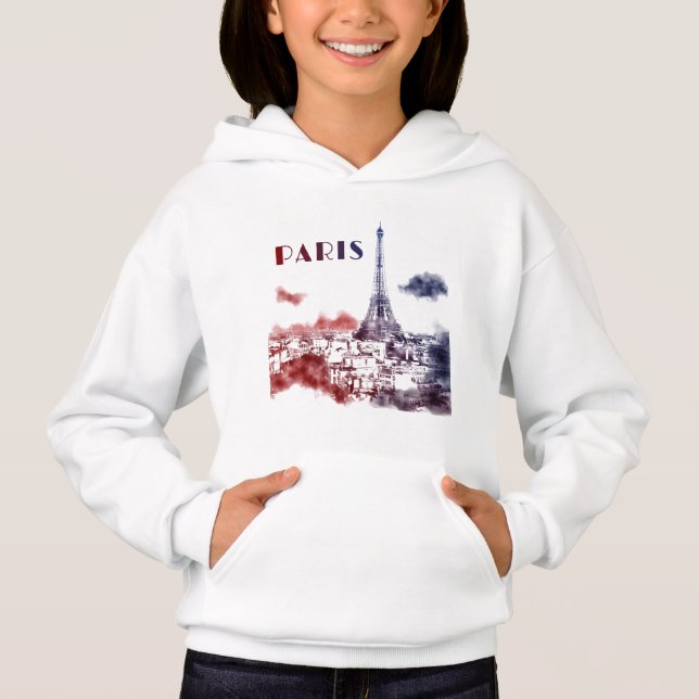 Paris City Skyline Eifel Tower Travel France Hoodie (Front)