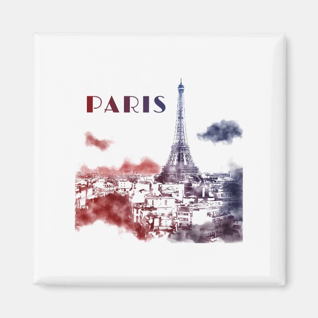 Paris City Skyline Eifel Tower Travel France Magnet (Front)