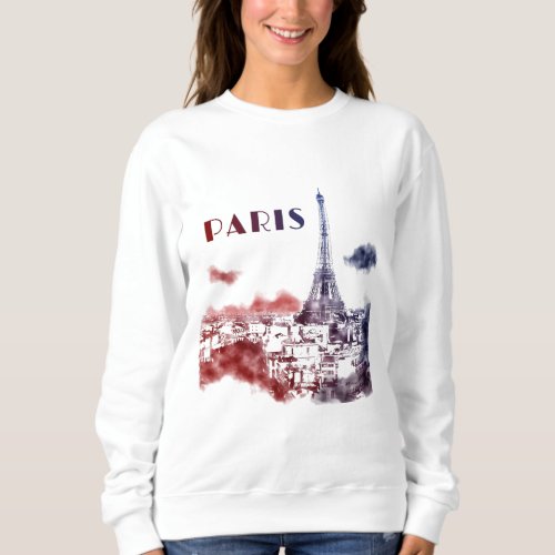 Paris City Skyline Eifel Tower Travel France Sweatshirt