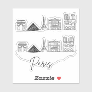 Paris City Skyline Sticker