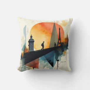 Paris city Throw Pillow