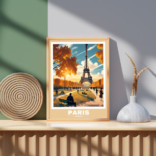 Paris Cityscape - Iconic Landmarks Poster