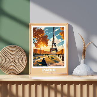 Paris Cityscape - Iconic Landmarks Poster