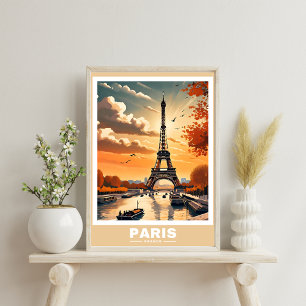 Paris Cityscape - Iconic Landmarks Poster