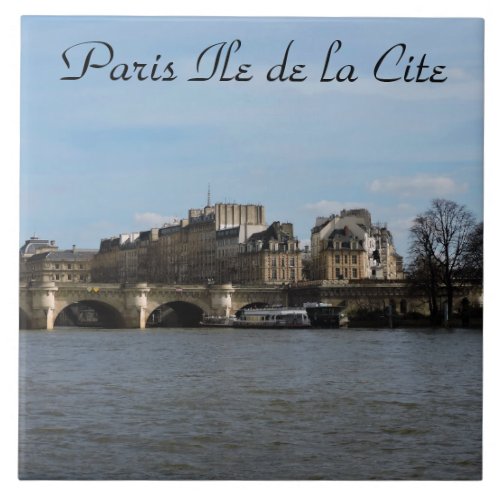 Paris Cityscape River Seine Ile de la Cite Ceramic Tile