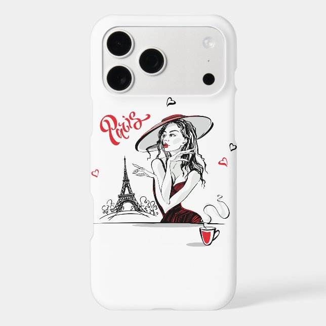 Paris & Coffee, red Iphone Case (Back)