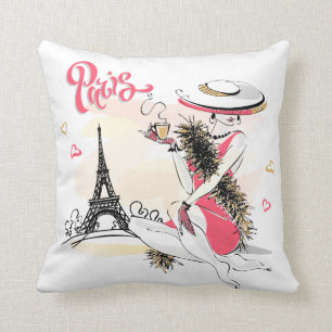 Paris & Coffee Throw Pillow