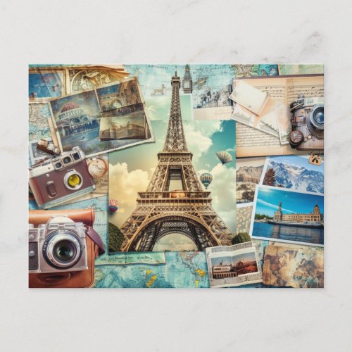 Paris Collage Postcard