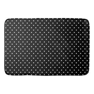 Paris collection black and white polka dot bath mat