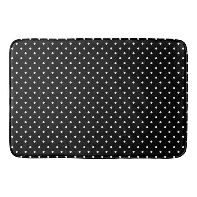 Paris collection black and white polka dot bath mat (Front)