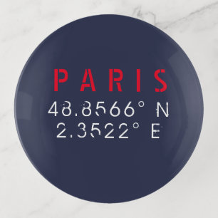 Paris Coordinates Navy Trinket Tray