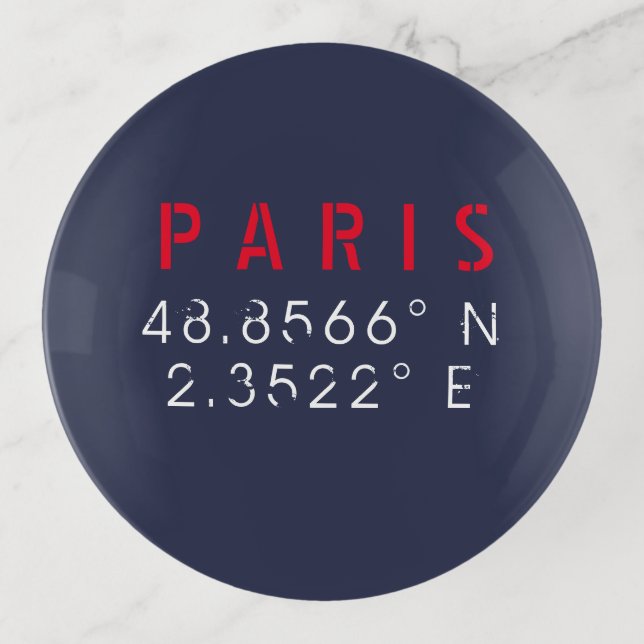 Paris Coordinates Navy Trinket Tray (Front)
