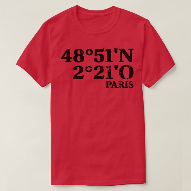 Paris Coordinates T-Shirt (Design Front)